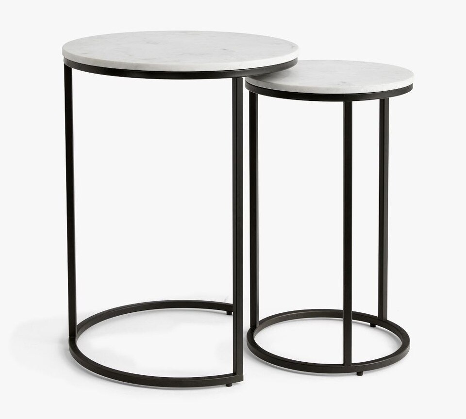 Delaney Round Nesting Side Marble Table Pottery Barn Australia